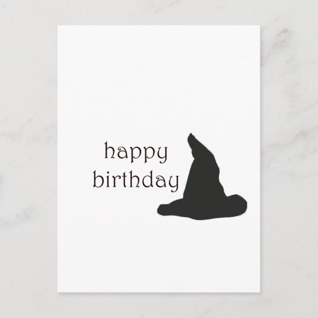 happy birthday witches hat postcard (Front)