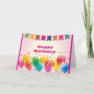 Happy Birthday with Balloons Card