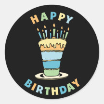 Happy Birthday With Cake Design