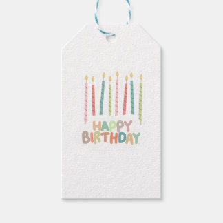 Happy Birthday With Candles Gift Tags