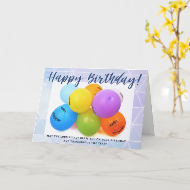 Happy Birthday! With Christian Message Card (Yellow Flower)