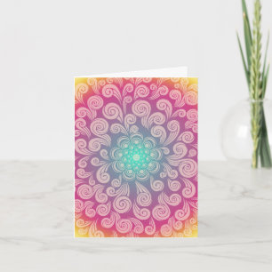 Happy Birthday with Colourful Girly Swirls Card