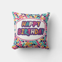 Happy Birthday with Custom Text Red Green Circles
