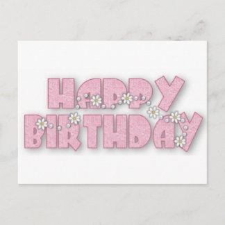 Happy Birthday with daisies Postcard