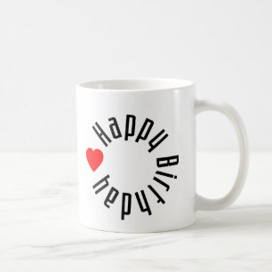 Happy Birthday with Heart Coffee Mug