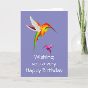 Happy birthday with hummingbirds card
