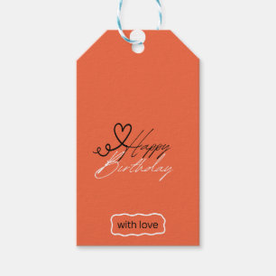 Happy Birthday With Love To And From Elegant Gift Tags