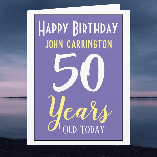 Happy Birthday with Name & Age 50 Years Card (Creator Uploaded)