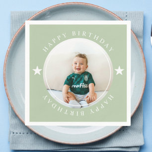 Happy Birthday With Photo Napkin