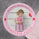 Happy Birthday With Photo Paper Plate<br><div class="desc">Celebrate your special day in style with our customisable "Happy Birthday With Photo" paper plates! These plates are perfect for adding a personal touch to your birthday party. Simply upload your favourite photo, and we'll create a unique and memorable design just for you. Made from high-quality, sturdy paper, these plates...</div>