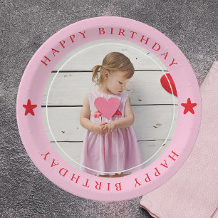 Happy Birthday With Photo Paper Plate