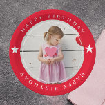 Happy Birthday With Photo Paper Plate<br><div class="desc">Celebrate your special day in style with our customisable "Happy Birthday With Photo" paper plates! These plates are perfect for adding a personal touch to your birthday party. Simply upload your favourite photo, and we'll create a unique and memorable design just for you. Made from high-quality, sturdy paper, these plates...</div>