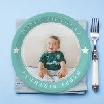 Happy Birthday With Photo Paper Plate<br><div class="desc">Celebrate your special day in style with our customisable "Happy Birthday With Photo" paper plates! These plates are perfect for adding a personal touch to your birthday party. Simply upload your favourite photo, and we'll create a unique and memorable design just for you. Made from high-quality, sturdy paper, these plates...</div>