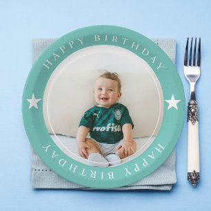 Happy Birthday With Photo Paper Plate