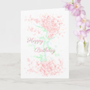 Happy Birthday with simple rose Card