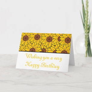 Happy birthday with sunflowers card