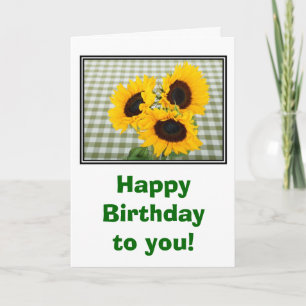Happy birthday with sunflowers card