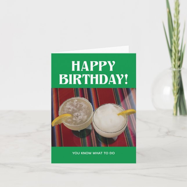 Happy Birthday with Two Margaritas Card (Front)
