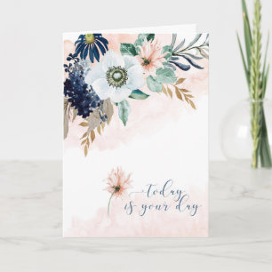 Happy Birthday with Watercolor Floral Card