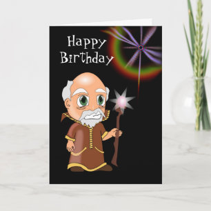 Happy Birthday with wizard magical birthday Card