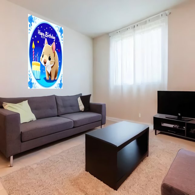 Happy Birthday wombat cake | AI Art  Poster (Creator Uploaded)