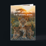 Happy Birthday Wonderful Brother Lion Animal Fun Card<br><div class="desc">Happy Birthday Wonderful Brother Glad you were born,   Lion Animal Fun Animal Humour</div>
