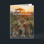 Happy Birthday Wonderful Brother Lion Animal Fun Card<br><div class="desc">Happy Birthday Wonderful Brother Glad you were born,   Lion Animal Fun Animal Humour</div>