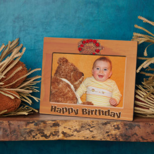 Happy Birthday Wood Frame Add Photo Plaque