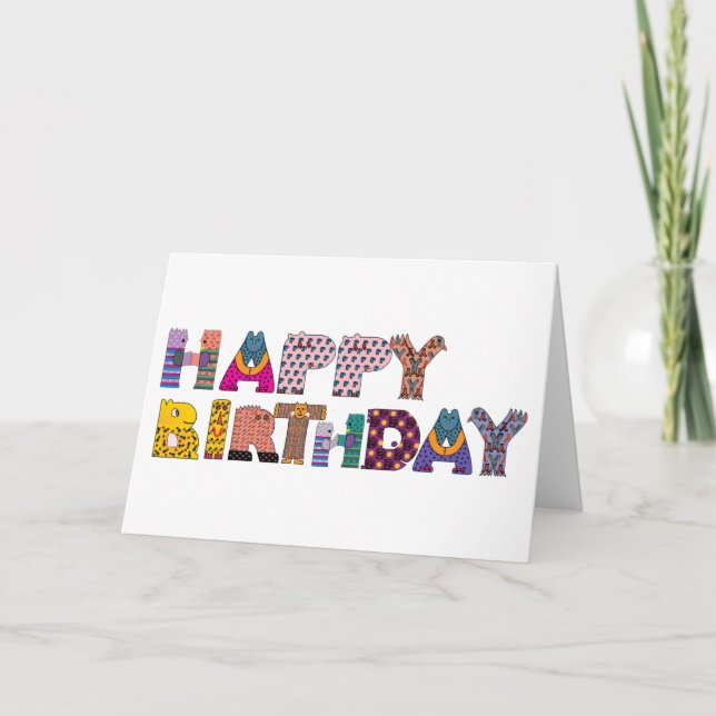 Happy Birthday Word Cloud Card (Front)