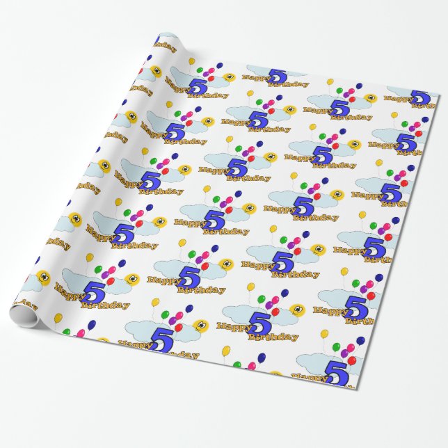 Happy birthday wrapping paper (Unrolled)