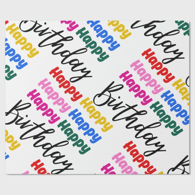 HAPPY BIRTHDAY WRAPPING PAPER (Flat)