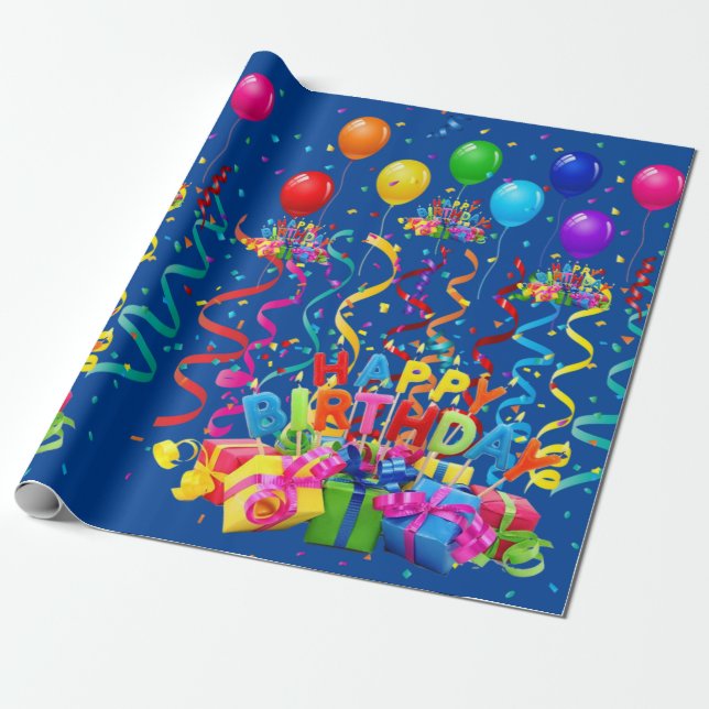 Happy Birthday Wrapping Paper (Unrolled)