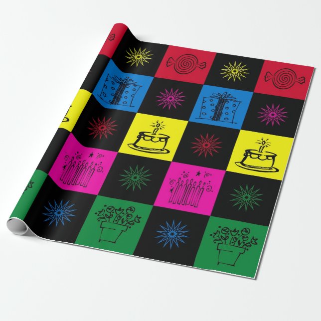 Happy Birthday Wrapping Paper (Unrolled)