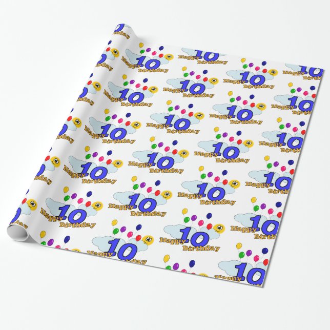 Happy birthday wrapping paper (Unrolled)