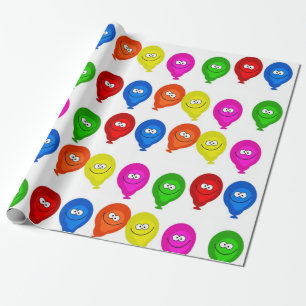 Happy Birthday Wrapping Paper Colourful Balloons