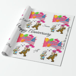 Happy Birthday Wrapping Paper Happy Anniversary