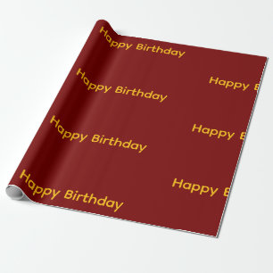 Happy Birthday Wrapping Paper ( Red & Yellow )