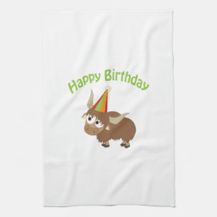 Happy Birthday Yak Tea Towel