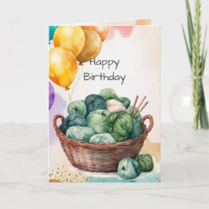 Happy Birthday Yarn Crochet Knitting Humour Card