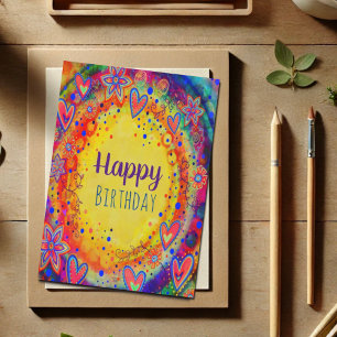 Happy Birthday Yellow Cheerful Fun Inspirivity  Card