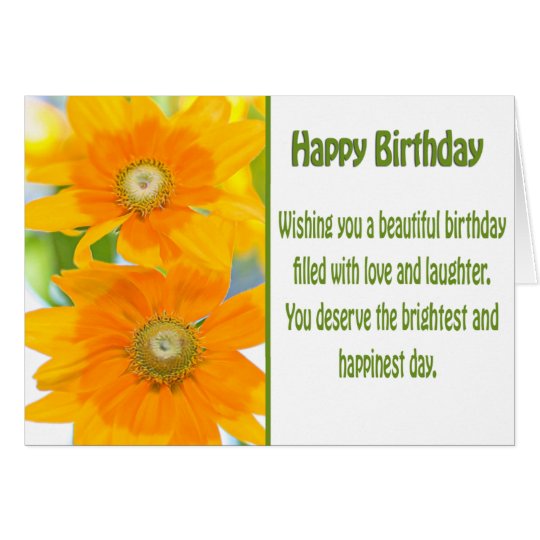 Happy Birthday Yellow Daisies Card