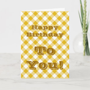 Happy Birthday Yellow Gingham Cards