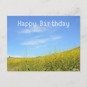 Happy Birthday Yellow Picture Postcard