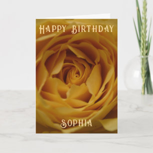 Happy Birthday Yellow Rose Personalizable Card