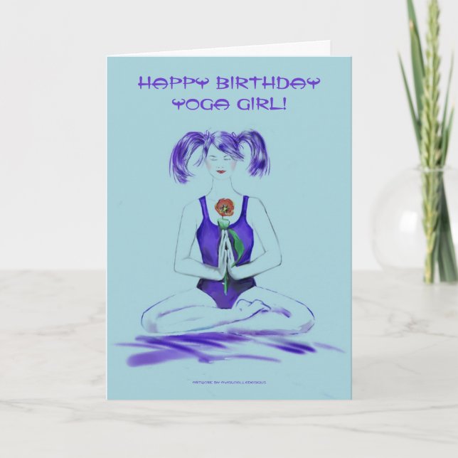 Happy Birthday Yoga Girl! Card (Front)