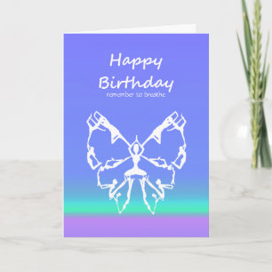 Happy Birthday Yoga Poses Butterfly  Breathe Card
