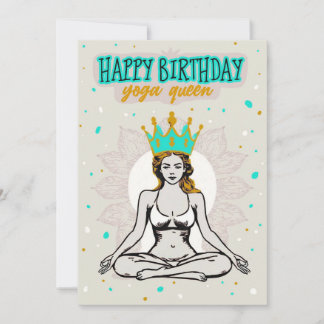 Happy Birthday Yoga Queen Card