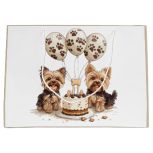 Happy Birthday Yorkie Dogs Large Gift Bag