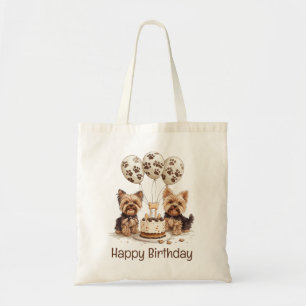 Happy Birthday Yorkie Dogs Tote Bag