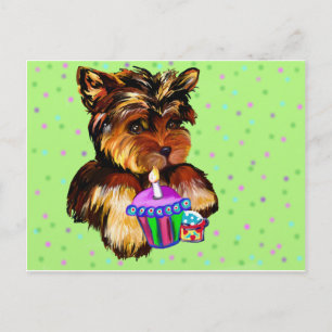 HAPPY BIRTHDAY YORKIE POO POSTCARD